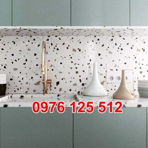 Mẫu bàn bếp terrazzo, mặt bàn đá mài terrazzo